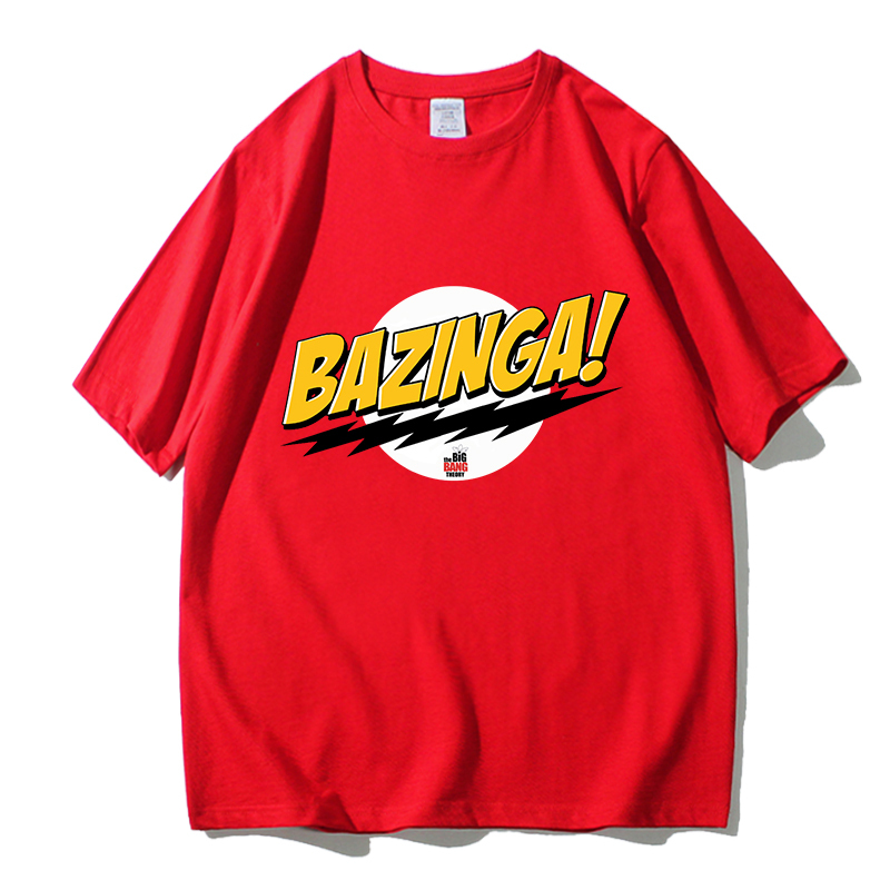 Sheldon Big Bang Theory Bazinga Short-Sleeve T-Shirt Men's Round Neck Half-Sleeve Printed Summer Trendy Men's T-Shirt