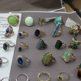 Антикварный зеленый синий цирконий, кольцо, европейский стиль, широкая цветовая палитра