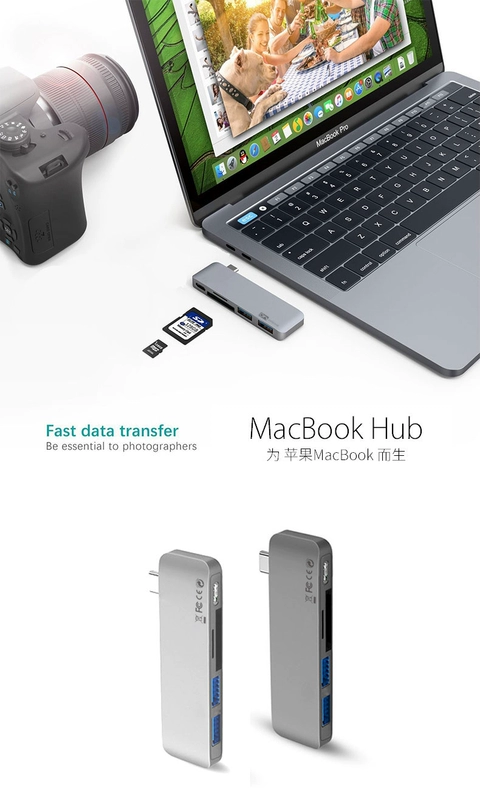 ㊣2018 của Apple máy tính xách tay MacBook Pro phụ kiện mở rộng HUB docking station type-c adapter USB-C chuyển đổi không khí Huawei matebook HDMI Sét 3 ipad - USB Aaccessories các loại cổng sạc