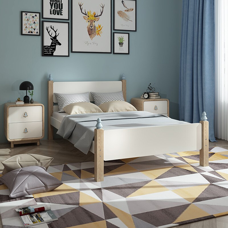 Cool Comics Official Flagship Store Solid Wood Children's Bed Boy Girl Brief Modern Single Bed Home Innate Luxury Nordic
