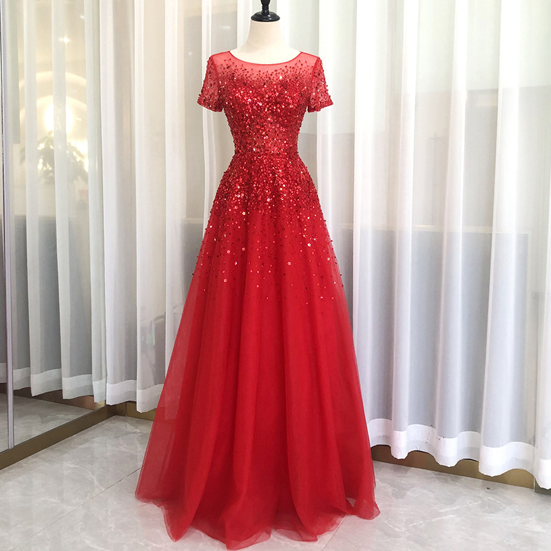 Red High-End Queen-Like Aura 2024 New Evening Dress Banquet Belly-Covering Toast Dress Luxurious Temperament Plus Size Slimming