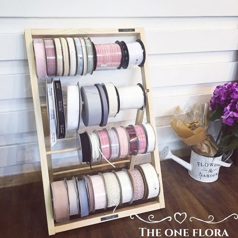 Solid wood ribbon rack florist supplies ribbon storage rack ribbon reel frame home DIY handmade ribbon storage rack