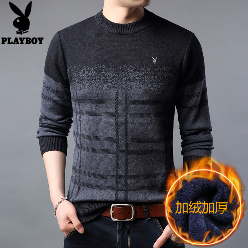 Playboy Xuân Thu áo len mới vòng đầu có cổ đáy đan nam Hàn Quốc phiên bản loose-fitting áo len thủy triều.