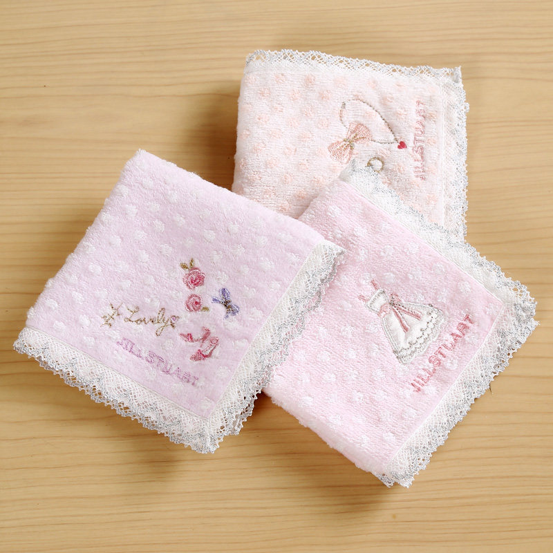 Japanese Order Jill Stuart Embroidered Lace Pure Cotton Soft Square Scarf Handkerchief Towel Clearance Sale Hot Sale