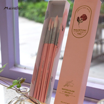 (Miscellaneous pile) Martini light pink 6 gift box gouache brush watercolor pen beginner set