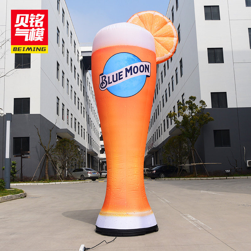 Set as a beer bottle red wine Beverage Pop Can Inflatable Model Juice Wine Glasses Milk Tea Walking Card Ventilation Die Light Box