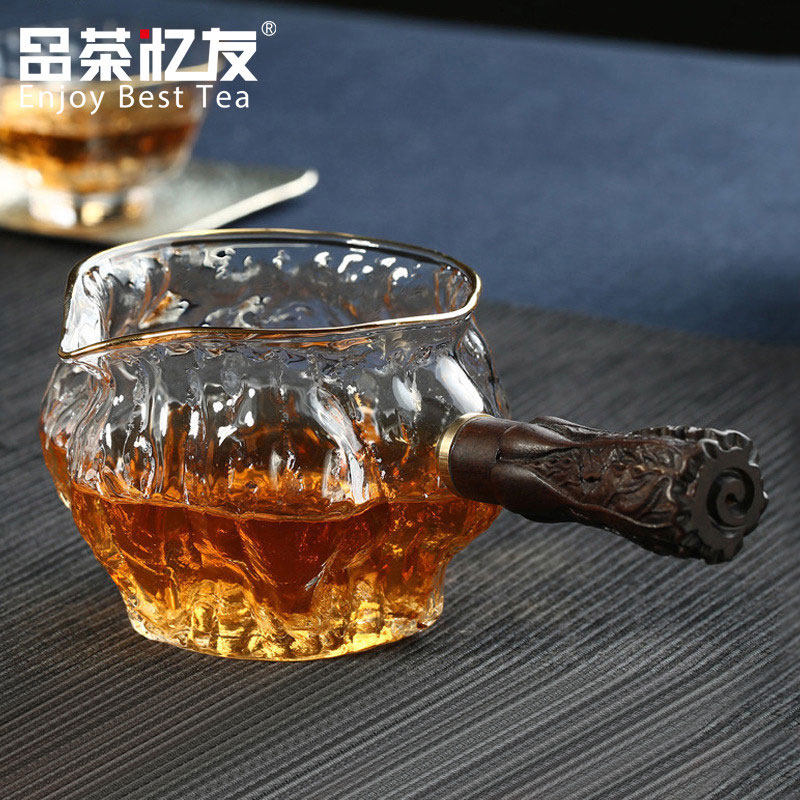 Japanese public cup hand-made hammer eye pattern glass fair cup hammer pattern crystal glass average cup large tea divider tea sea