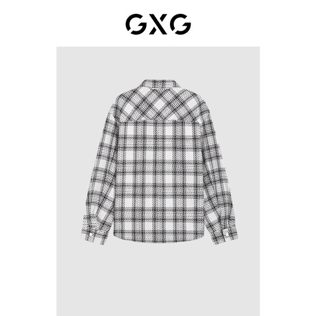 GXG classic black and white plaid men's jacket coat top couple coat 23 years clearance model