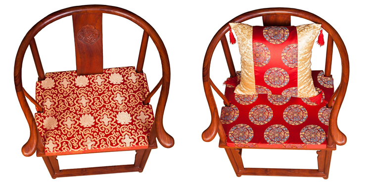 Mới Trung Quốc ghế ăn đệm gỗ gụ đồ nội thất giả cổ điển rắn gỗ sofa vòng ghế cửa sổ chống trượt bàn ăn và ghế đệm tùy chỉnh đệm ghế sa lông