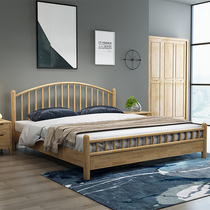 北欧实木床双人1 5温莎床1 8米现代简约日式主卧公寓民宿床经济型
