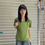 Дыхательная базовая летняя однотонная футболка с коротким рукавом, с вышивкой, оверсайз