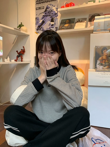 Японский осенний лонгслив для отдыха, с вышивкой, оверсайз