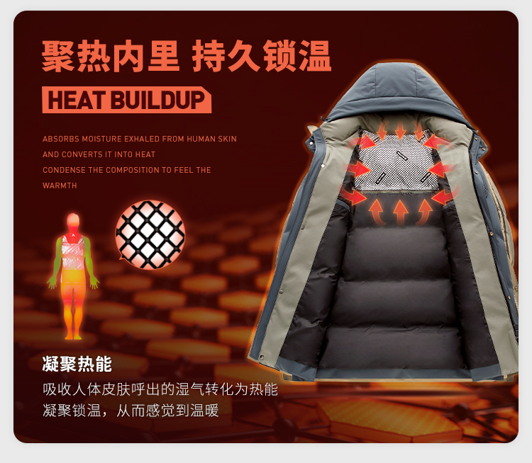 雪中飞 男士 鹅绒 中长款休闲连帽羽绒服 图8