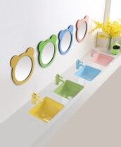 Kindergarten children square in-stage basin ceramic colour washbasin embedded outdoor cartoon washing and washing hands pool table