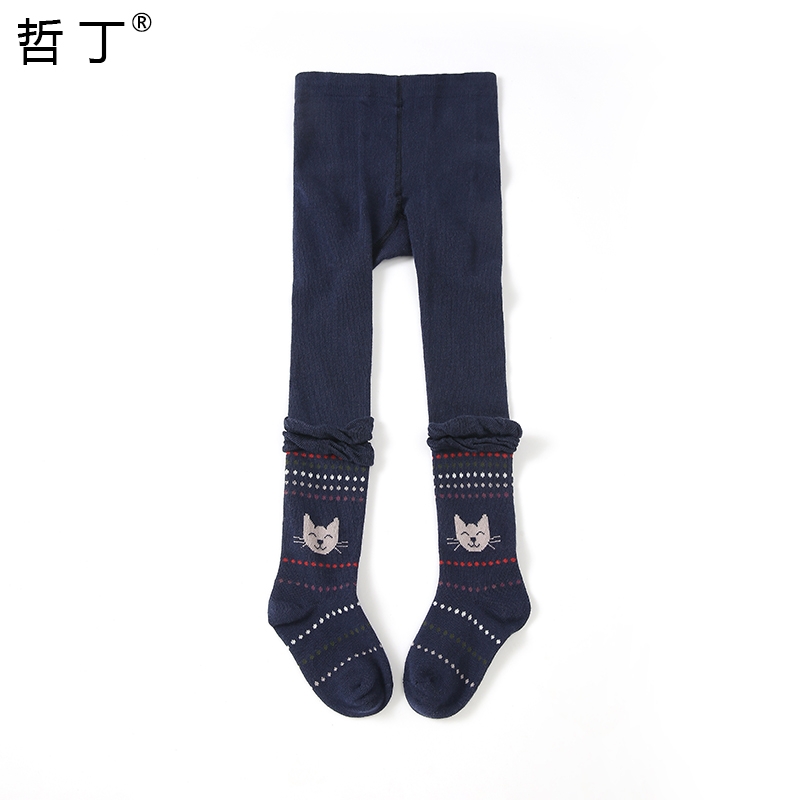 Zheding 2022 autumn and winter new children's pantyhose girls big boy baby socks plus crotch underwear girls jumpsuit socks