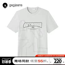 Shopping mall with the same gxgjeans mens 2021 summer new T-shirt mens trend printing casual short-sleeved top
