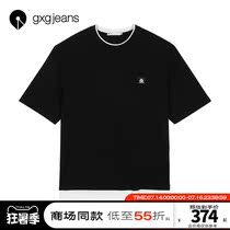 Shopping mall with the same gxgjeans mens 2021 summer T-shirt mens fashion casual letter printing short-sleeved top