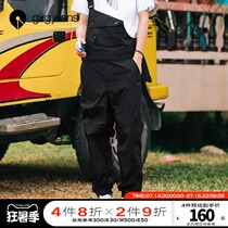 gxgjeans mens summer black jumpsuit age-reducing bib pants drawstring foot fashion large pocket casual pants mens tide
