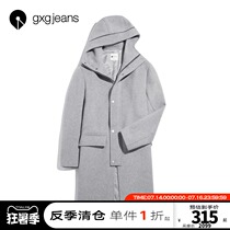 gxgjeans mens 2020 winter warm jacket windproof hooded medium and long wool coat mens tide
