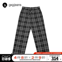 Shopping mall with the same gxgjeans mens clothing 2021 spring new British street style retro plaid casual pants mens trend