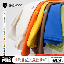 gxgjeans mens clothing lovers summer hot t-shirt mens casual crew neck pure cotton base short-sleeved white shirt tide