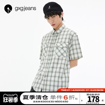 gxgjeans mens summer short-sleeved shirt mens trend handsome fresh loose casual shirt mens trend