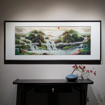 Large Size National Wind Atmospheric Landscape Poly Basin Pure Handmade Su Embroidered Embroidery Bookroom Sofa Background Living-room Decoration Painting
