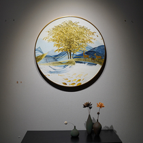 Ju Ruitu modern decorative embroidery hanging painting New Chinese style porch light luxury round hanging painting embroidery mother directly for installation