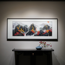 China Wind Atmospheric Landscape Pure Handmade Su Embroidered Embroidery Jiangshan such as Painted Large Size Background Sofa Living Room Decoration Painting
