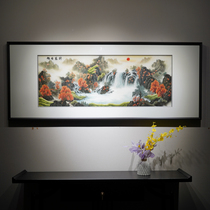 China Wind Atmosphere Landscape Pure Handmade Su Embroidered Embroidery Painting Large Size Sofa Background Wall Bedroom Living Room Decoration Painting