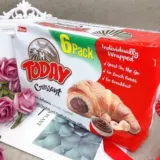 Турецкий круассан ELVAN с лесным орехом и ванильным соусом, тост с сэндвичем, западная выпечка, замена еды, 240 г, содержит 6 шт.