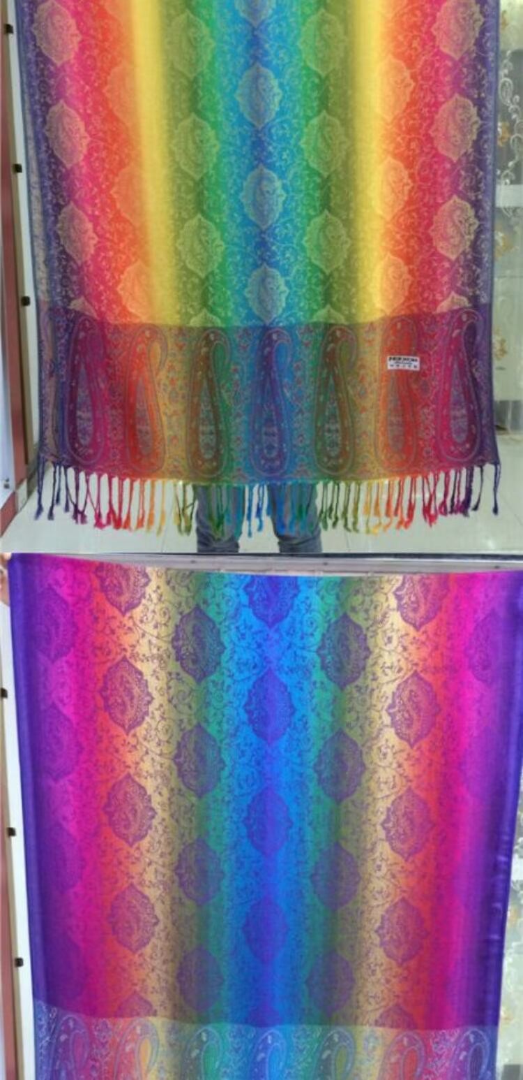 Khăn quàng cổ Jacquard đầy màu sắc Khăn quàng dài Khăn quốc gia Khăn quàng dài khăn đi phượt đa năng