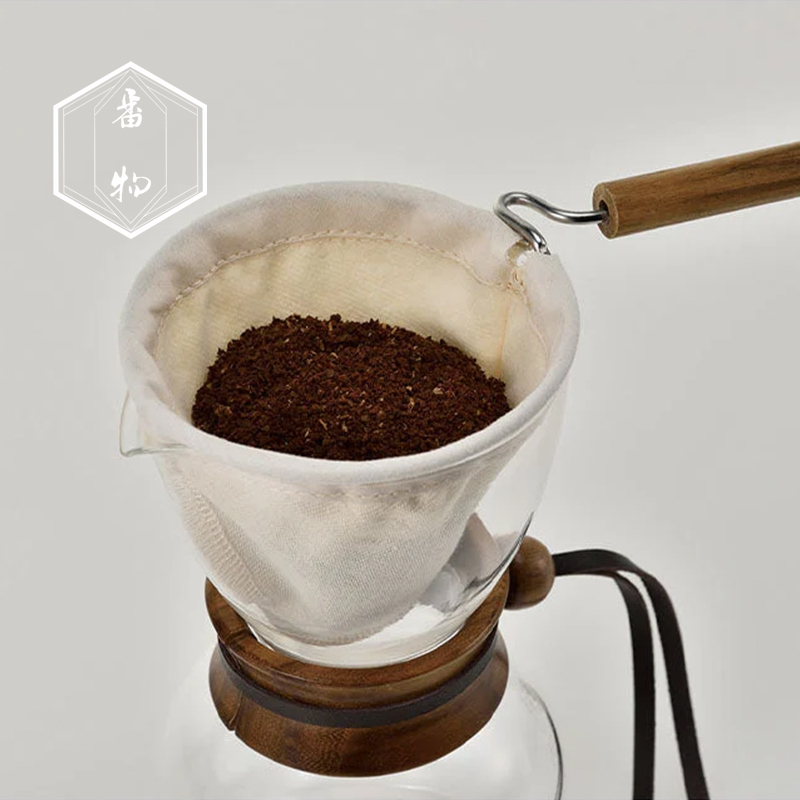 Japanese Imported Hario Flannel Coffee Filter Cloth Handle Filter Bag Drip-Type Hand-Brewed Coffee Brewing Equipment