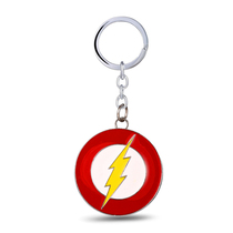 DC Comic Movie Flash Perimeter Flash Electric Man Key Button Pendant Lightning Mark Keyring Alloy Male Creativity