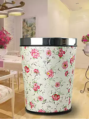 European-style creative fashion household living room trash can Pastoral kitchen powder room bedroom plastic pressure ring Light luxury Chinese style