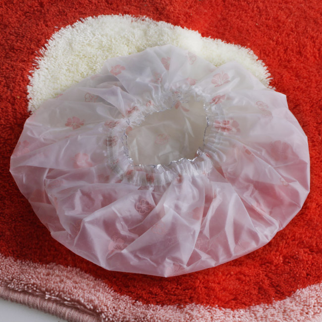 c208 thickened mercerized waterproof printed bath cap pattern random