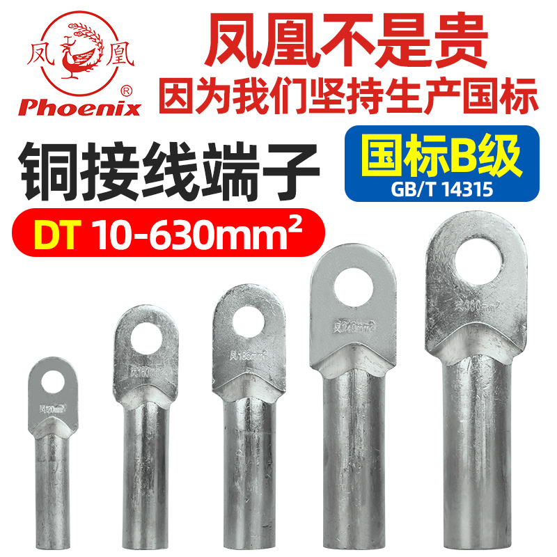 Phoenix DT copper terminal copper nose copper connector copper wire ear copper direct national standard B-grade copper tin-plated