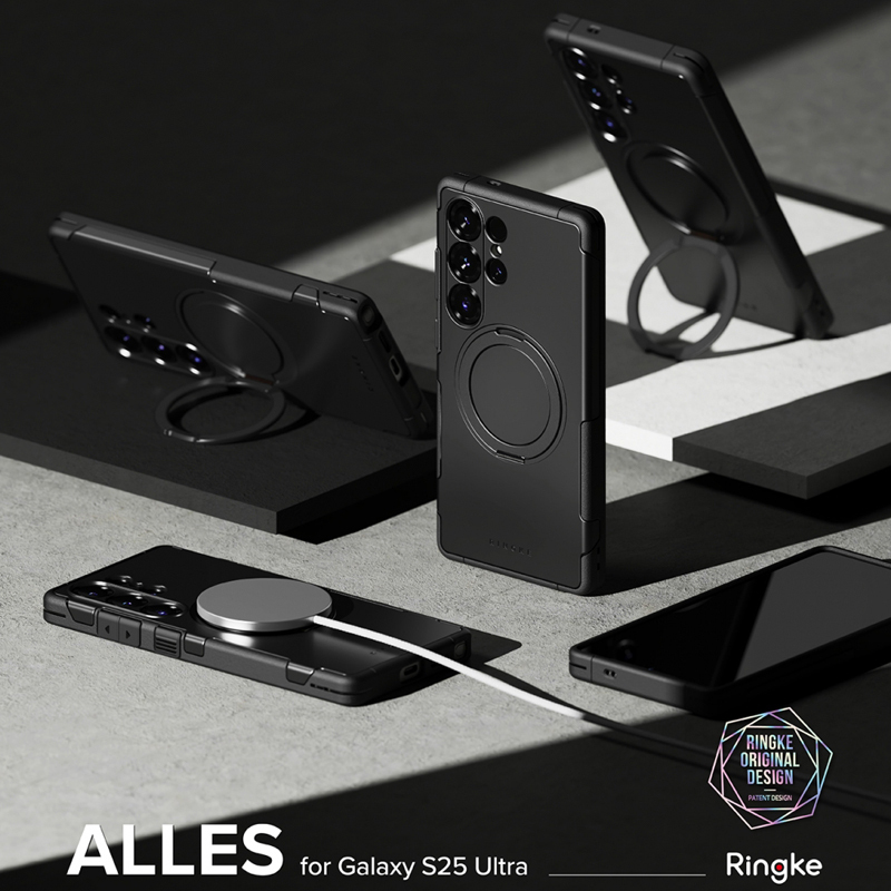 South Korea's Ringke Anti-Fall Mobile Phone Case Suitable for Samsung S25 Ultra Personalized Magnetic Protective Case Fashion Trendy Business Simple Men