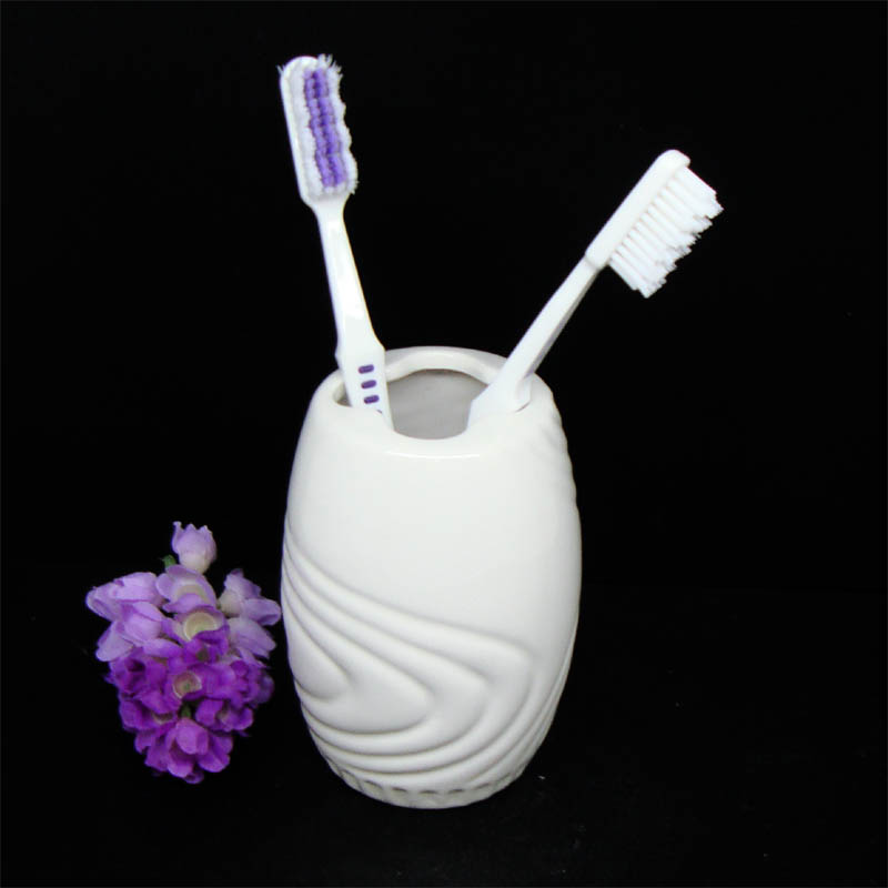 Ceramic toothpaste toothbrush cylinder containing cup washing supplies dental cylinder comb pen inserts desktop containing cup