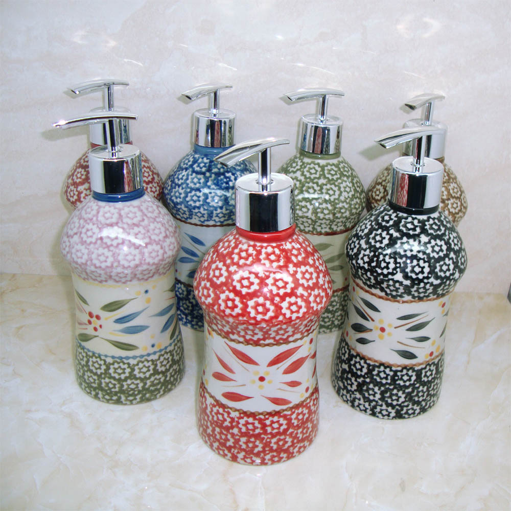 Ceramic lotion bottle retro ethnic style hand wash bottle hand color creative shower gel shampoo conditioner bottle e