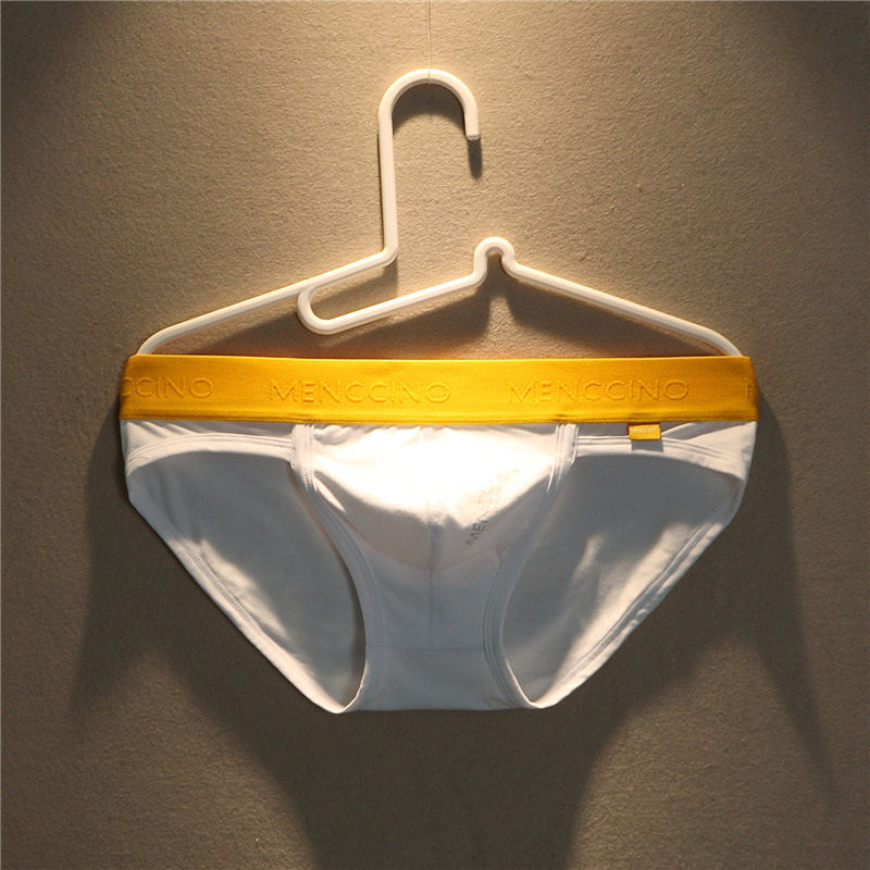 Men sexy pure cotton low waist pure color underwear tight sports simple breathable youth comfortable triangle shorts