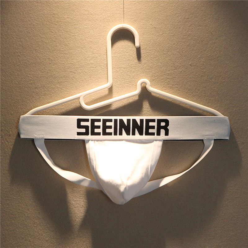 2-Pack Summer Men's Sexy Underwear Pure Cotton Low-Rise Personalized Thong Breathable Hip-Revealing Double Thong for Young Men