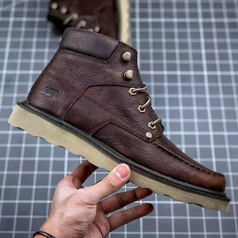 Cat Men's Mid-Top Martin Boots Autumn and Winter Hiking Shoes Breathable Warm Non-Slip Work Shoes Men's Boots Casual Shoes