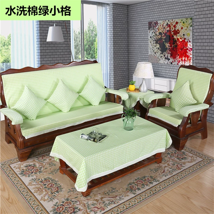 Sofa gỗ đệm với tựa lưng mùa đông gỗ gụ nội thất ghế gỗ gỗ mùa xuân và mùa thu ghế đệm bọt biển dày