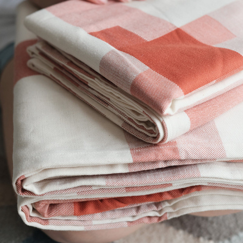 Plain and new diagonal jacquard pure cotton old coarse cloth sheet thickened with three sets Quilt Cover Original Cotton No Formaldehyde