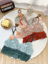 Genuine fragrance quality 70B French style triangular cup lace lace edge beauty back comfort ultra-thin and breathable no steel ring to gather bra