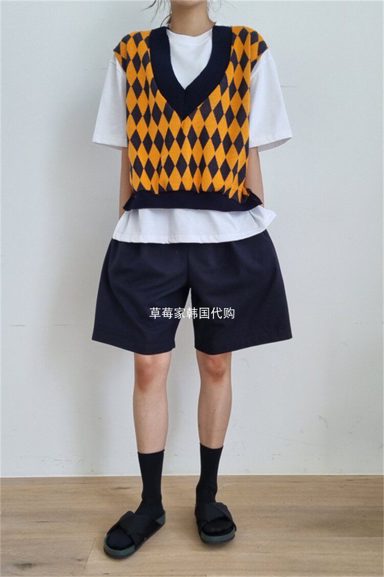 L Appartement Strawberry Home Korea Dongdaemun Stitching T-Shirt