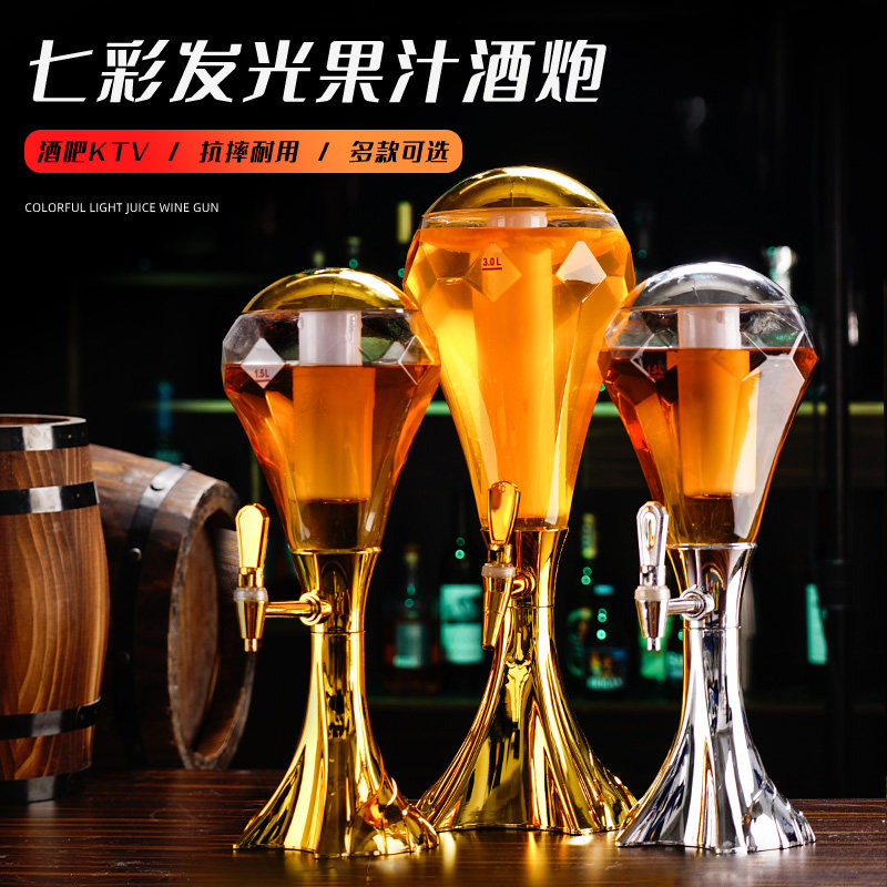 Commercial wine cannon 1 5L3L beer cannon net red juice tripod creative wine barrel wine tower resistant to falling wine gun drink barrel