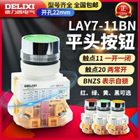 德力西 Кнопка открытия 𫔭закрытия самовозвратная LAY7-11BN кнопка с плоской головкой открытия 𫔭закрытия 22 мм LAY37 нормально открытая 𫔭нормально закрытая