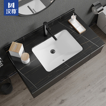 Custom rock plate countertop One-piece counter basin sink Single double bathroom cabinet Marble Balcony Counter basin Embedded